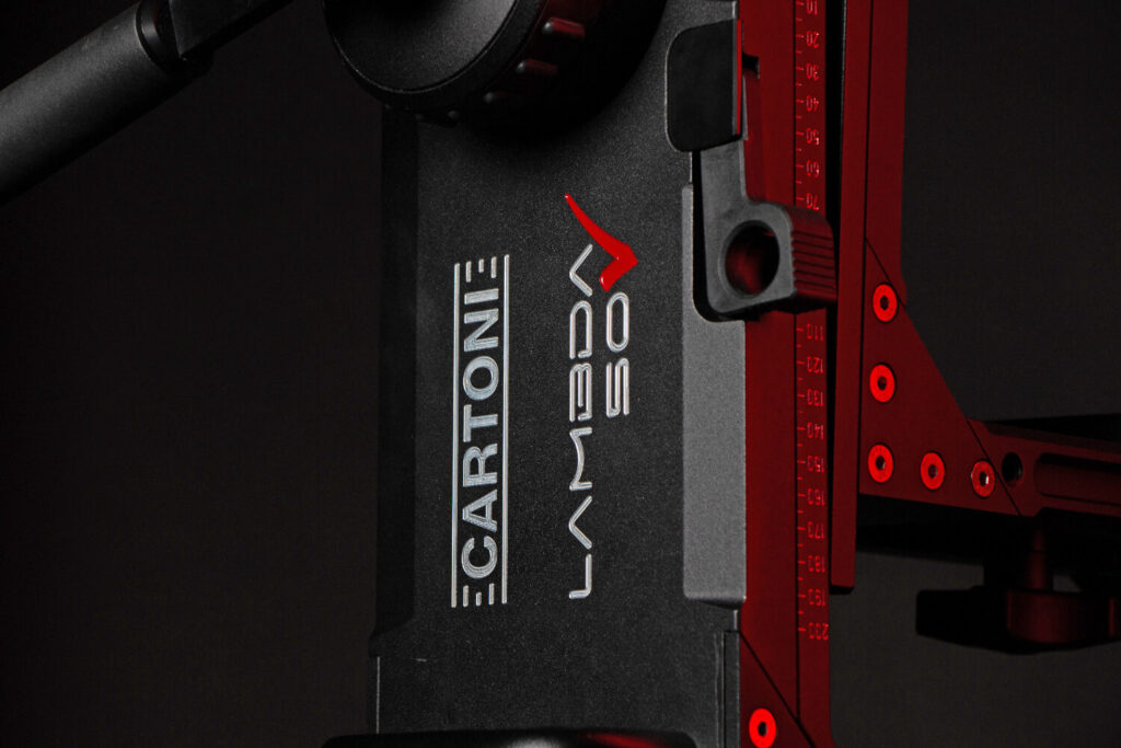 The Cartoni Lambda Nodal Swing Head is a precision-engineered fluid head designed for digital cinema cameras and 35mm film cameras equipped with long lenses, matte boxes, and large film magazines.